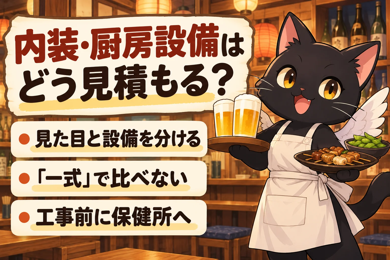 内装・厨房設備費はどう見積もる？