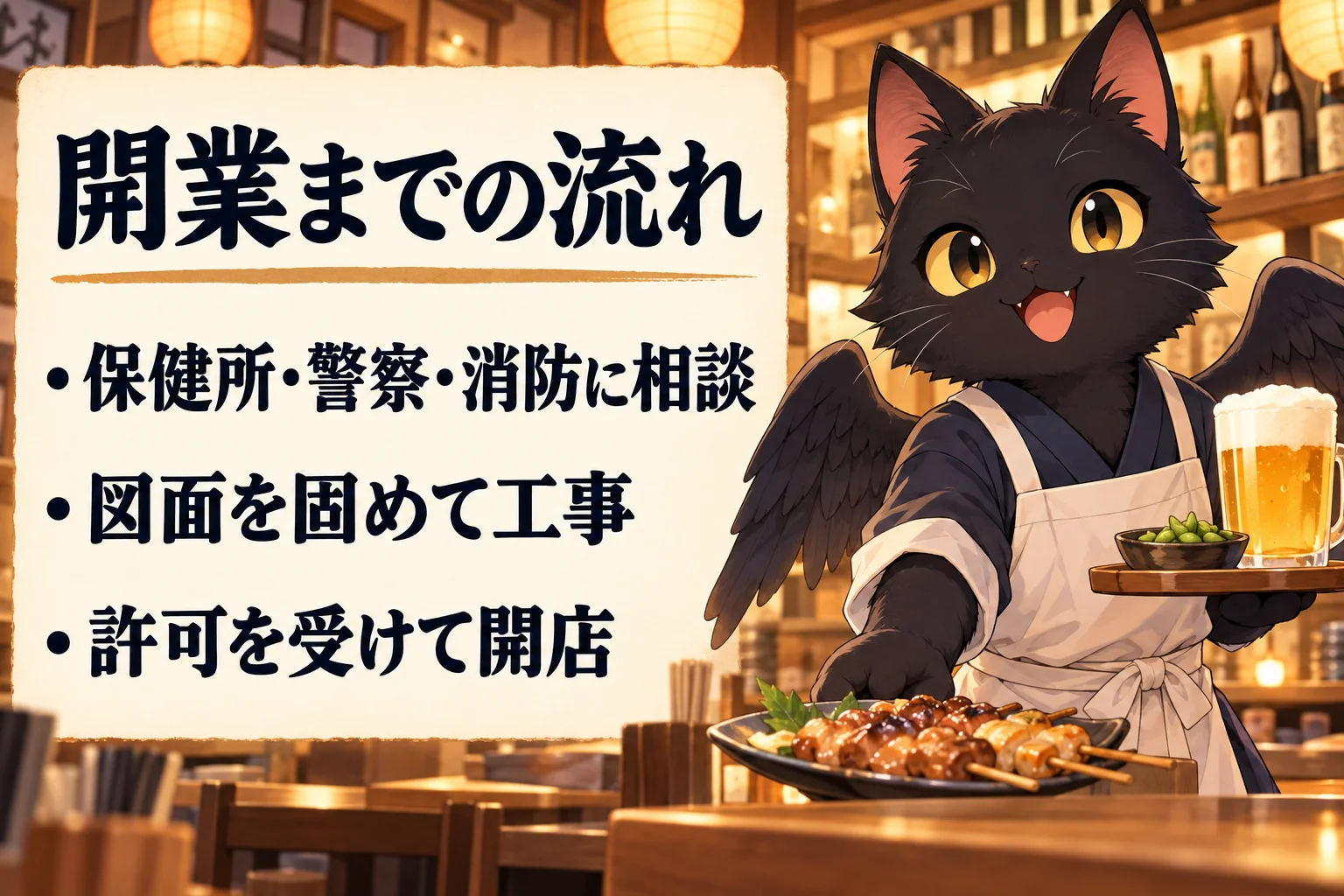 居酒屋の開業までの流れは？