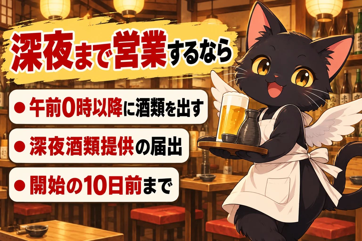 深夜まで営業するなら何が必要？