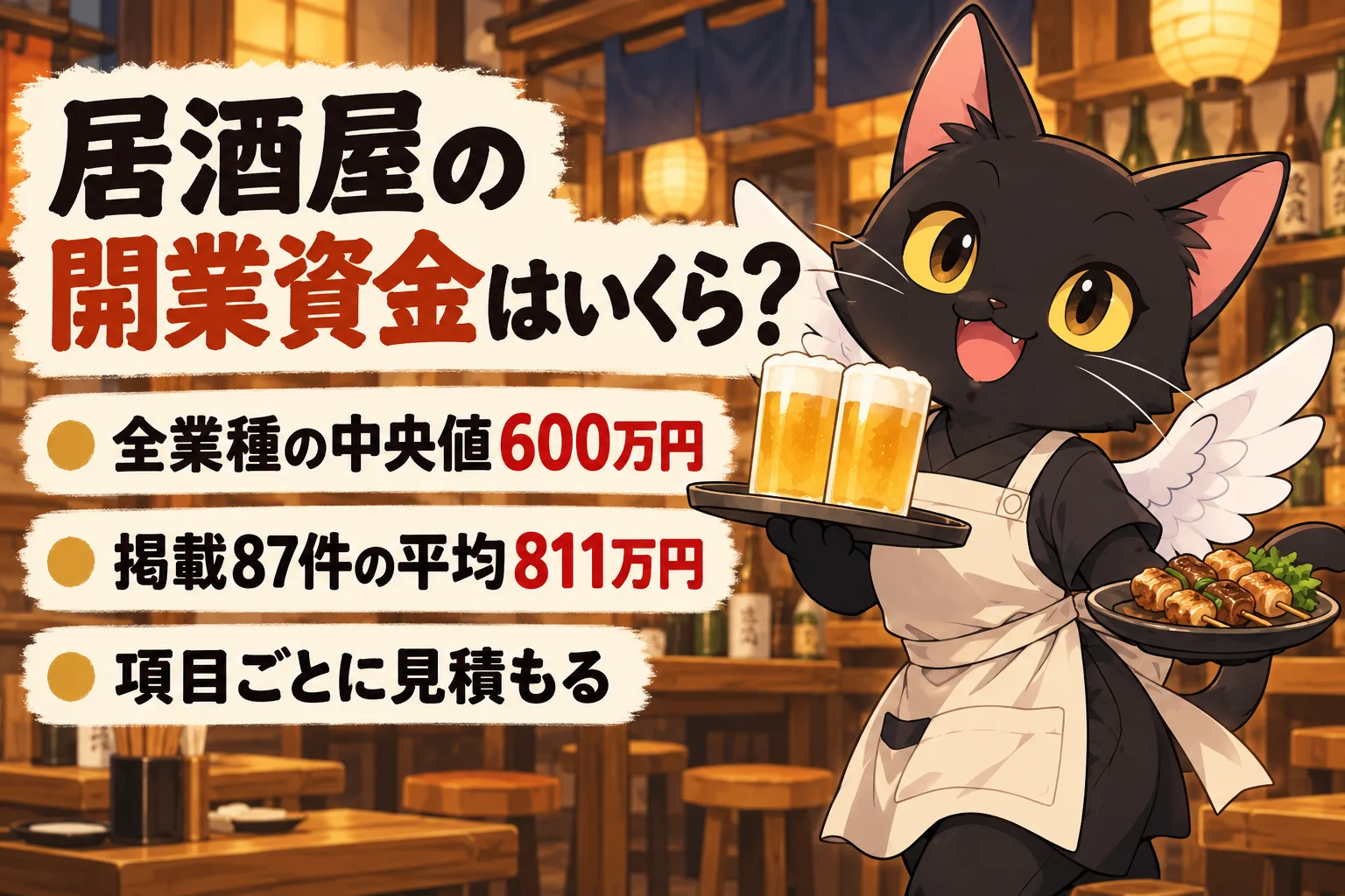 居酒屋の開業資金はいくら？