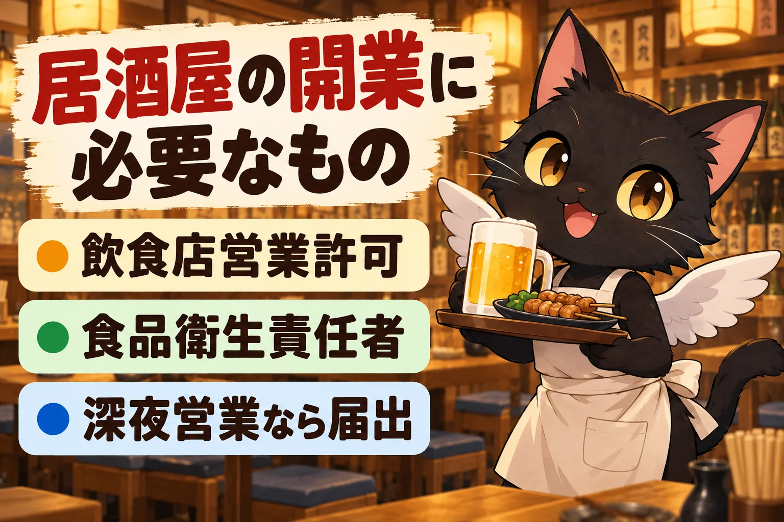 居酒屋の開業に必要なもの