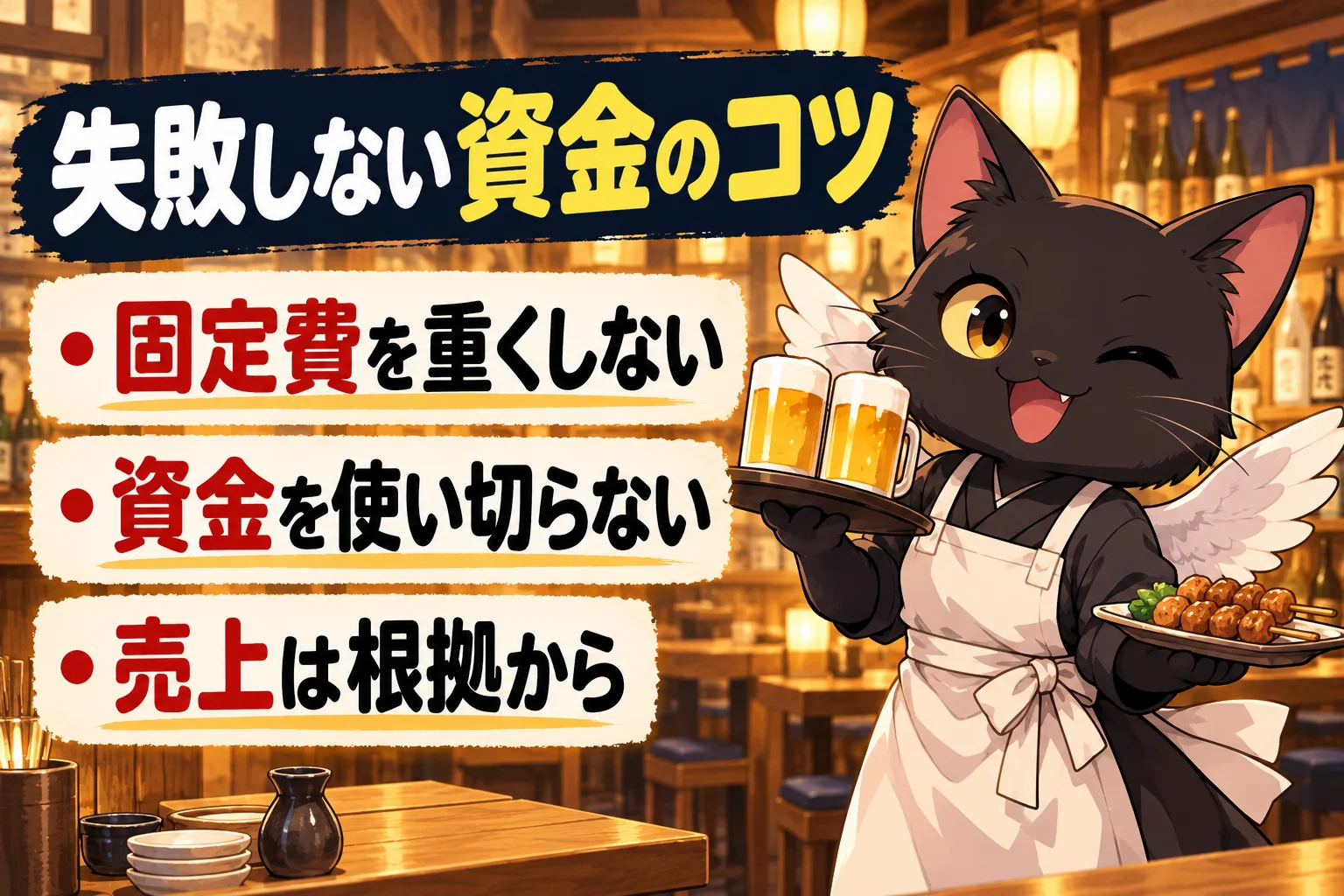 居酒屋の開業で失敗しない資金のコツ