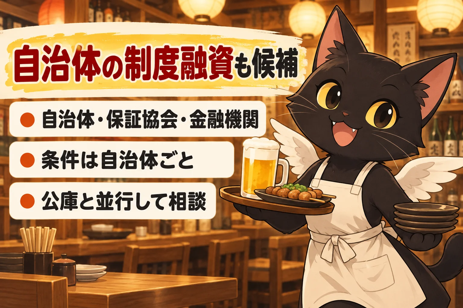 自治体の制度融資でも居酒屋の開業資金を借りられる？